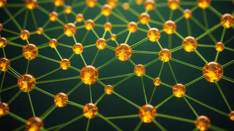 Abstract network of interconnected nodes representing semantic connections